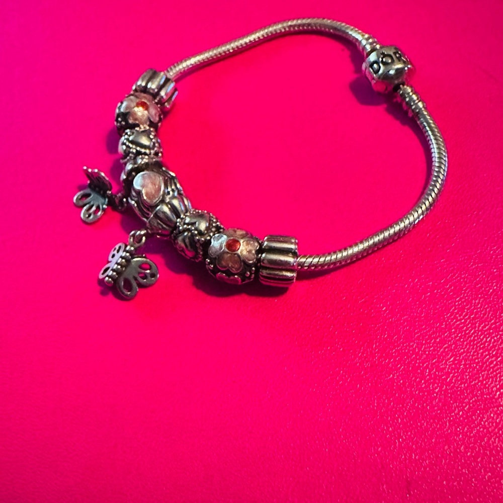 Friendship Forever Bracelet Authentic Pandora Sterling Silver Pink Hearts. - Picture 5 of 7